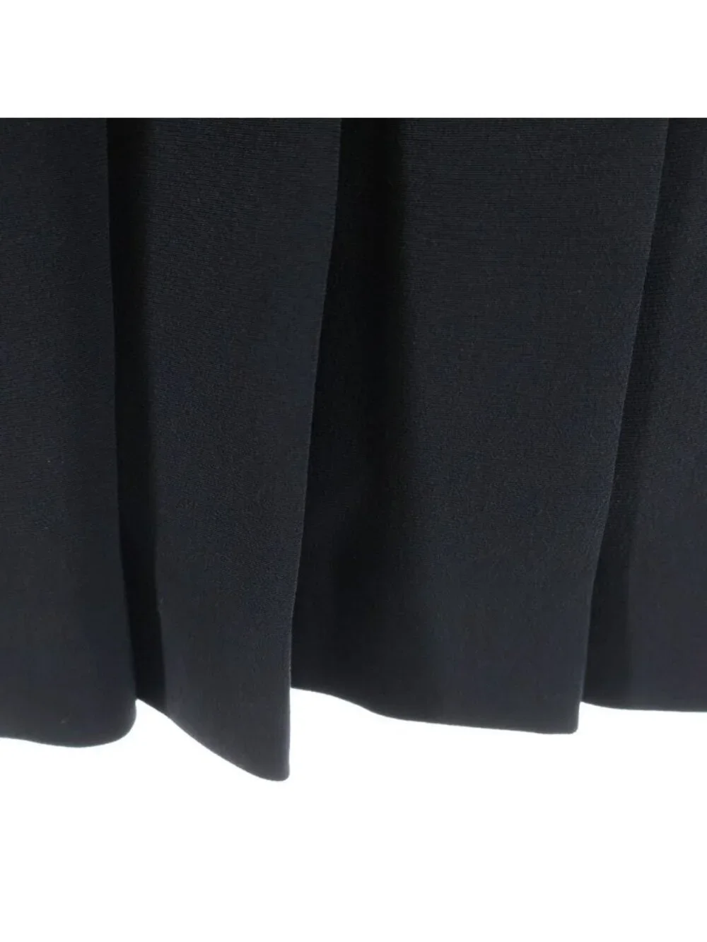 Chanel Flare Skirt Pleated Silk Black